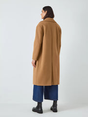 Plain Double Breasted Coat, Camel
